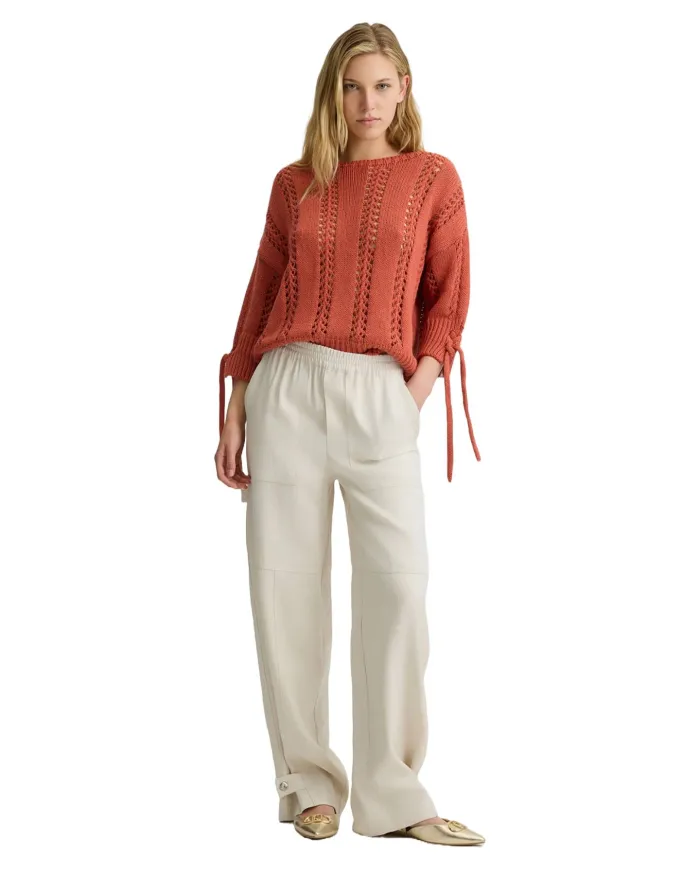 Pantalone Donna beige largo WA5262T3406|LIU JO