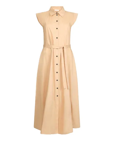 LIU JO Abito Donna WA5357T4853 in cotone lungo modello chemisier 60920 noisette LIU JO Abito Donna WA5357T4853 in cotone lungo modello chemisier 60920 noisette