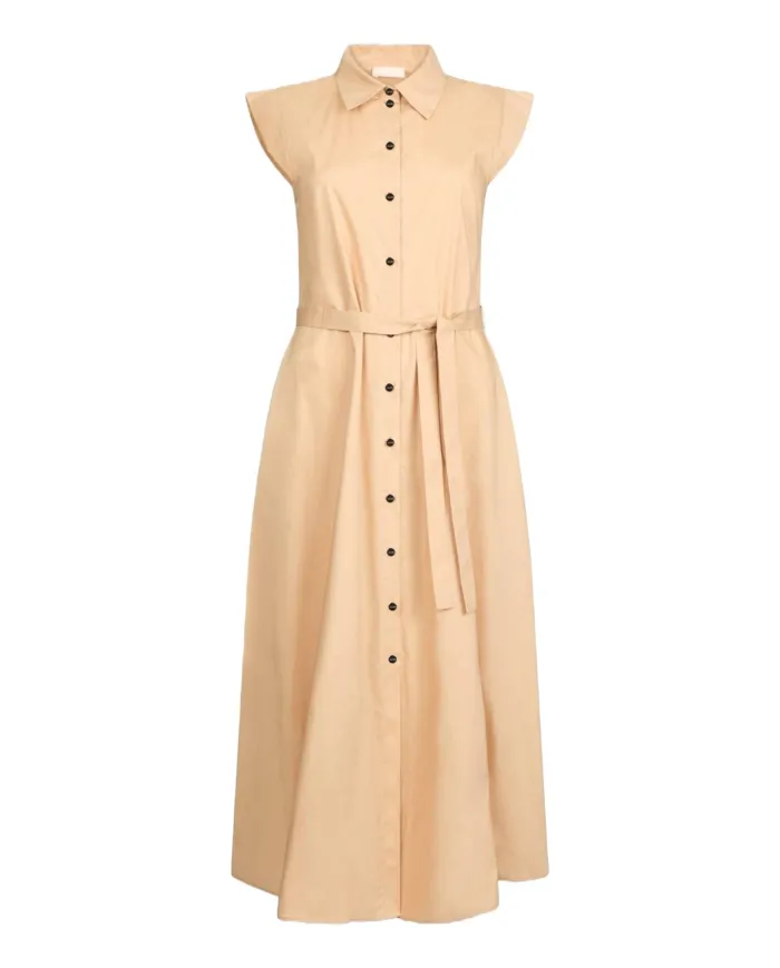 LIU JO Abito Donna WA5357T4853 in cotone lungo modello chemisier 60920 noisette LIU JO Abito Donna WA5357T4853 in cotone lungo modello chemisier 60920 noisette