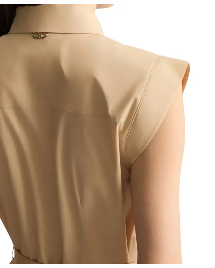 LIU JO Abito Donna WA5357T4853 in cotone lungo modello chemisier 60920 noisette