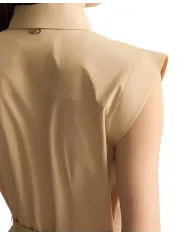 LIU JO Abito Donna WA5357T4853 in cotone lungo modello chemisier 60920 noisette