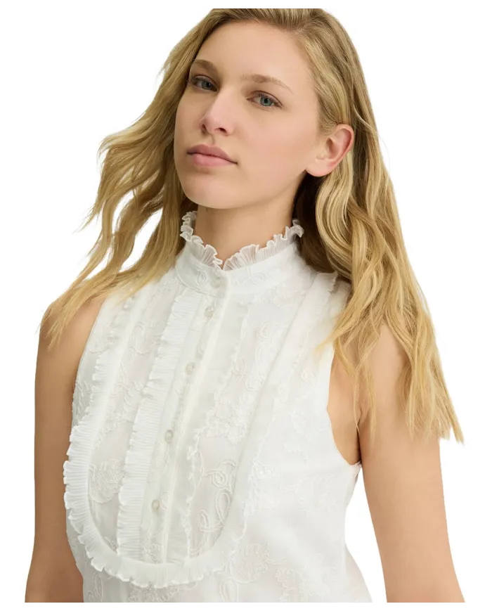 Abito Donna bianco in cotone a collo alto WA5404T4281|LIU JO