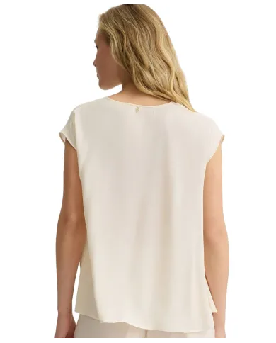 Top Donna color naturale scollo a V WA5098T2578|LIU JO Top Donna color naturale scollo a V WA5098T2578|LIU JO