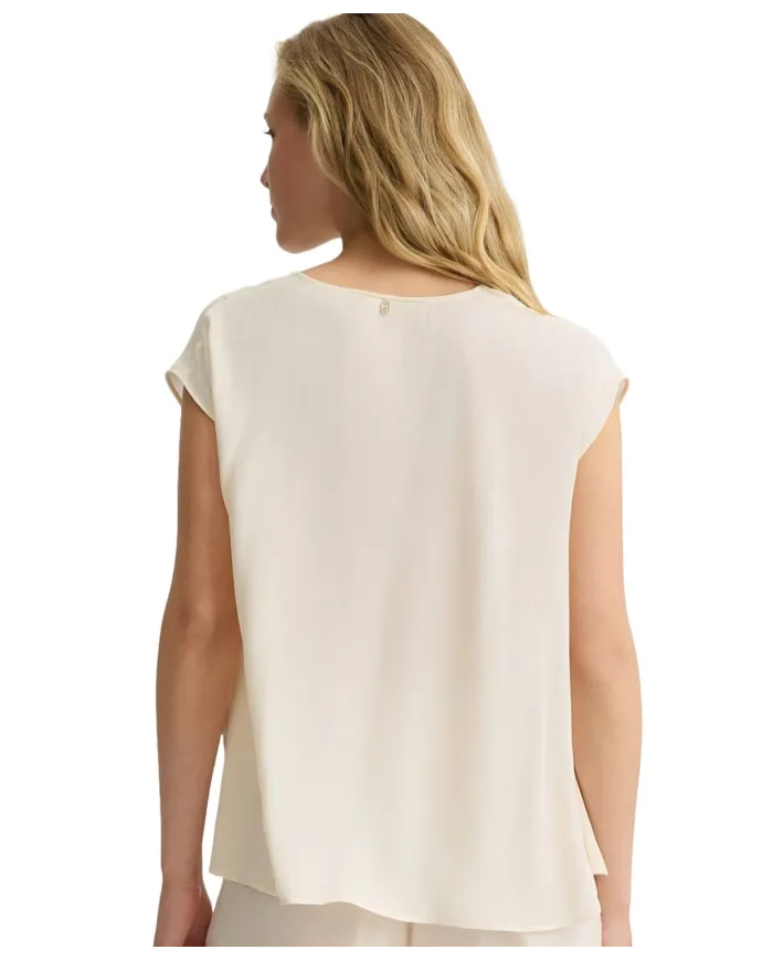Top Donna color naturale scollo a V WA5098T2578|LIU JO Top Donna color naturale scollo a V WA5098T2578|LIU JO
