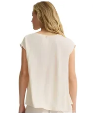 Top Donna color naturale scollo a V WA5098T2578|LIU JO