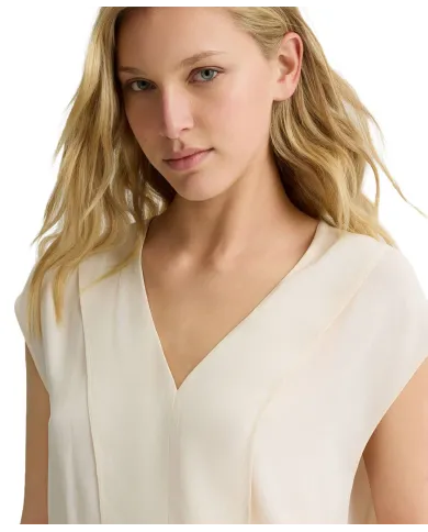 Top Donna color naturale scollo a V WA5098T2578|LIU JO Top Donna color naturale scollo a V WA5098T2578|LIU JO