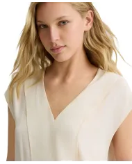 Top Donna color naturale scollo a V WA5098T2578|LIU JO