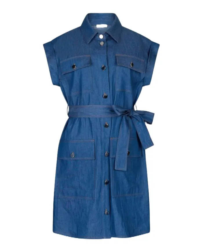Abito Donna n denim corto stile camicia WA5509D4695|LIU JO Abito Donna n denim corto stile camicia WA5509D4695|LIU JO