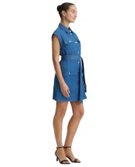 Abito Donna n denim corto stile camicia WA5509D4695|LIU JO