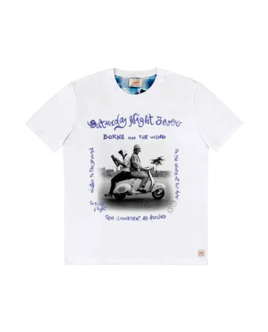 T-shirt Uomo bianca in cotone con tampa BLAWY VR0332|BOB T-shirt Uomo bianca in cotone con tampa BLAWY VR0332|BOB