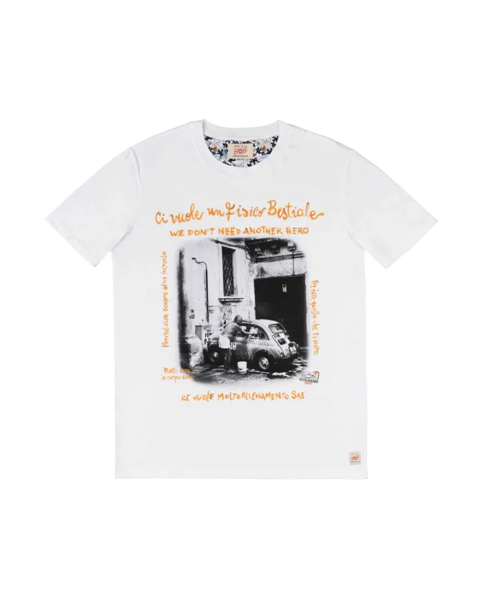 T-shirt Uomo bianca in cotone con stampa BLAWY VR0332|BOB T-shirt Uomo bianca in cotone con stampa BLAWY VR0332|BOB