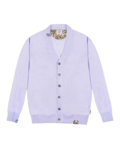 Cardigan Uomo lilla in cotone LEND|BOB Cardigan Uomo lilla in cotone LEND|BOB