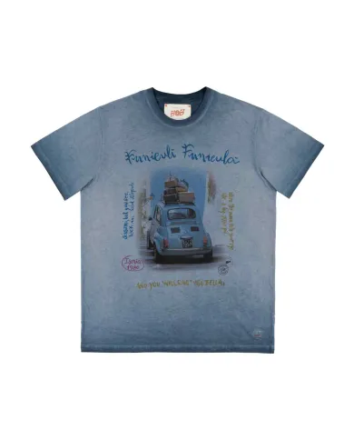 T-shirt Uomo blu in cotone con stampa PHOTOS VR0300|BOB T-shirt Uomo blu in cotone con stampa PHOTOS VR0300|BOB