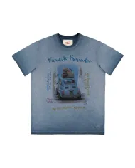 T-shirt Uomo blu in cotone con stampa PHOTOS VR0300|BOB