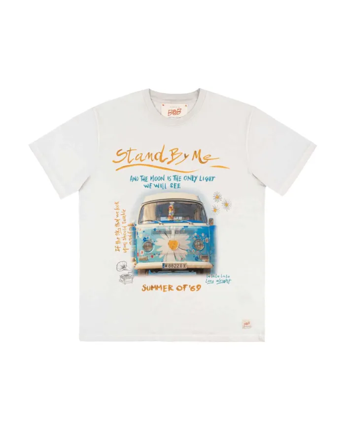 T-shirt Uomo bianca in cotone con stampa PHOTOS VR0301|BOB T-shirt Uomo bianca in cotone con stampa PHOTOS VR0301|BOB