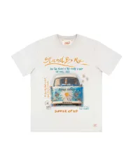 T-shirt Uomo bianca in cotone con stampa PHOTOS VR0301|BOB