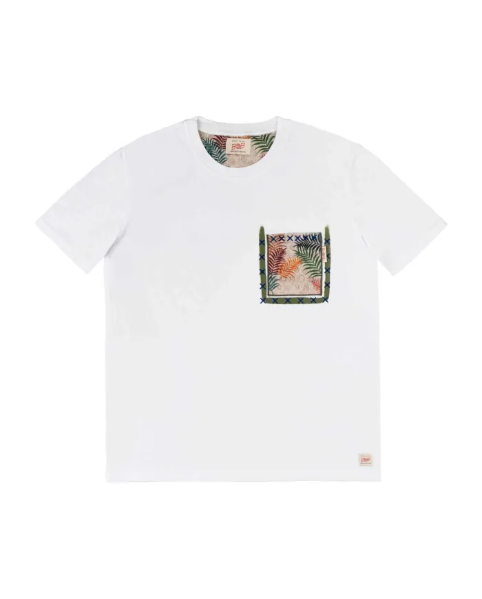 T-shirt Uomo bianca in cotone con taschino POCKET VR0337|BOB T-shirt Uomo bianca in cotone con taschino POCKET VR0337|BOB