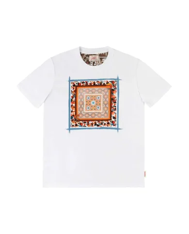 T-shirt Uomo bianca con stampa bandana ROSI VR0352 |BOB T-shirt Uomo bianca con stampa bandana ROSI VR0352 |BOB