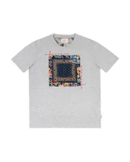 T-shirt Uomo grigio melange con stampa bandana ROSI VR0354|BOB