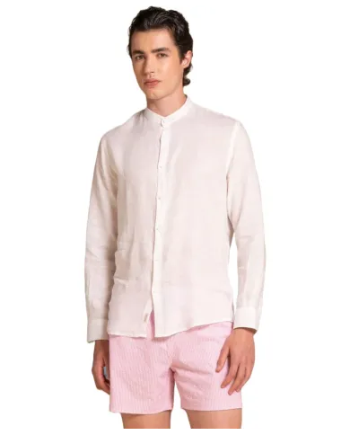 Camicia Uomo bianca in lino alla coreana LARS LIN|IMPURE Camicia Uomo bianca in lino alla coreana LARS LIN|IMPURE