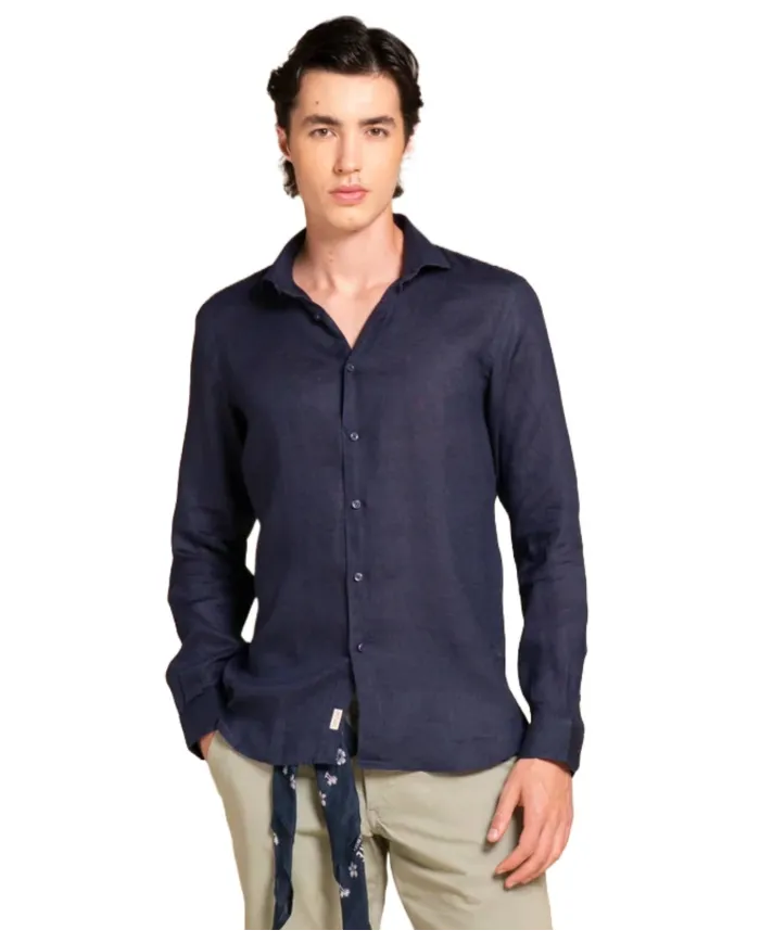 Camicia Uomo blu in lino RILEY LINC|IMPURE Camicia Uomo blu in lino RILEY LINC|IMPURE