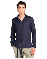 Camicia Uomo blu in lino RILEY LINC|IMPURE