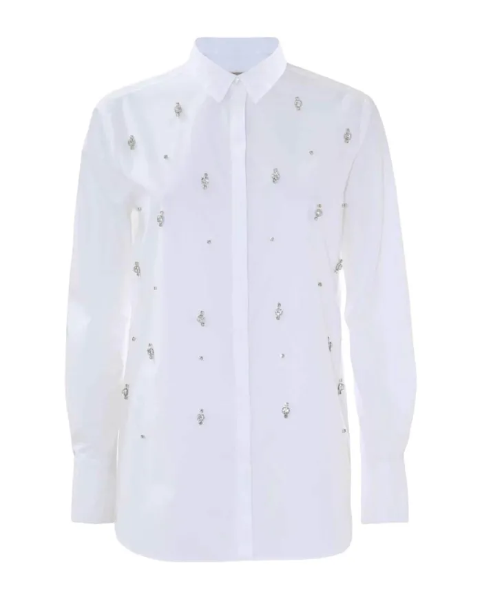 KOCCA Camicia Donna A23PCM0133ABUN0000 RAYALLE A-EM Cotone Strass 60001 BIANCO KOCCA Camicia Donna A23PCM0133ABUN0000 RAYALLE A-EM Cotone Strass 60001 BIANCO