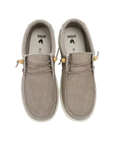 Mocassino Uomo beige in cotone WALLABI WASHED WP150|WALK IN PITAS Mocassino Uomo beige in cotone WALLABI WASHED WP150|WALK IN PITAS