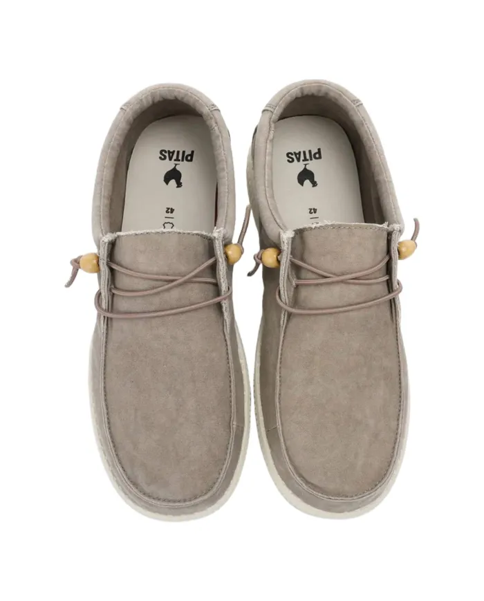 Mocassino Uomo beige in cotone WALLABI WASHED WP150|WALK IN PITAS