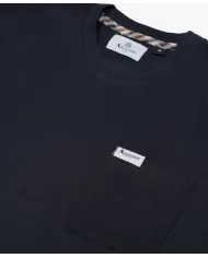 T-shirt Uomo blu in cotone con taschino AA_B005_TS006|AQUASCUTUM