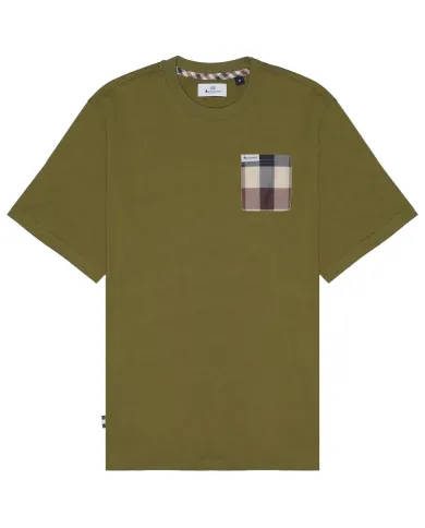 T-shirt Uomo verde militare con taschino a fantasia AA_B005_TS008|AQUASCUTUM T-shirt Uomo verde militare con taschino a fantasia AA_B005_TS008|AQUASCUTUM