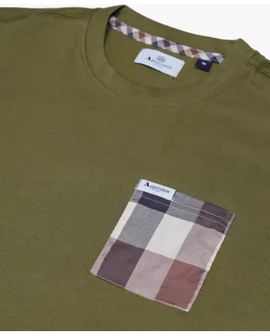 T-shirt Uomo verde militare con taschino a fantasia AA_B005_TS008|AQUASCUTUM T-shirt Uomo verde militare con taschino a fantasia AA_B005_TS008|AQUASCUTUM