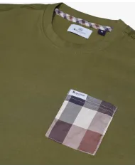 T-shirt Uomo verde militare con taschino a fantasia AA_B005_TS008|AQUASCUTUM