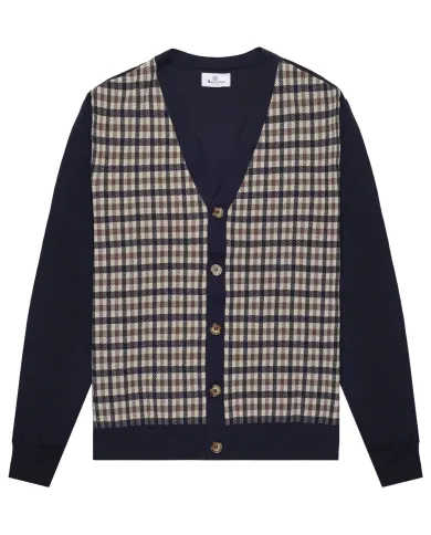Cardigan Uomo fantasia a quadri in cotone AA_B005_WO006|AQUASCUTUM Cardigan Uomo fantasia a quadri in cotone AA_B005_WO006|AQUASCUTUM
