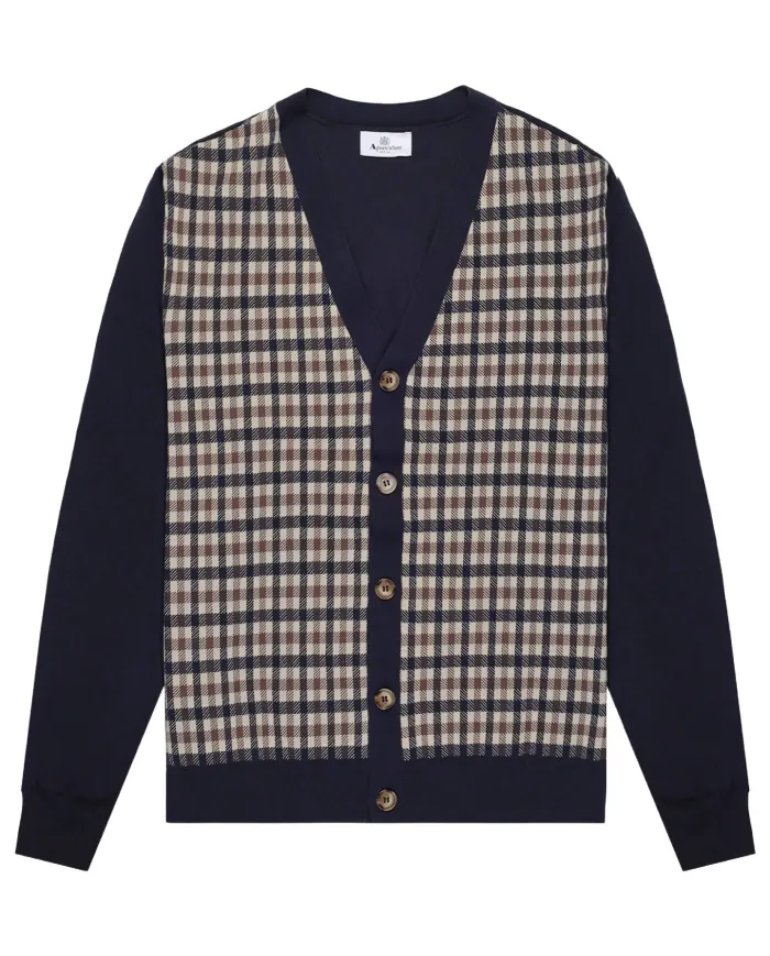 Cardigan Uomo fantasia a quadri in cotone AA_B005_WO006|AQUASCUTUM Cardigan Uomo fantasia a quadri in cotone AA_B005_WO006|AQUASCUTUM