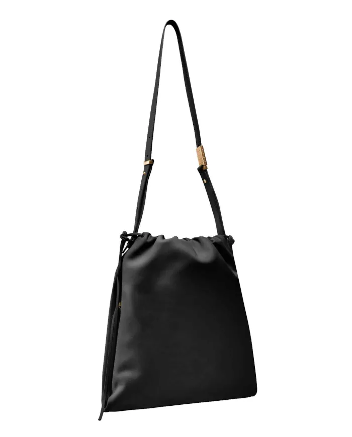 PINKO Borsa Donna 104359 A270 SLOUCHY PE 2025 pelle con chiusura ad coulisse Z99Q NERO-ANTIQUE GOLD PINKO Borsa Donna 104359 A270 SLOUCHY PE 2025 pelle con chiusura ad coulisse Z99Q NERO-ANTIQUE GOLD