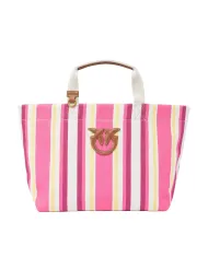 Borsa Donna rigata misura media 104753 A2G5 SHOPPING BAG|PINKO
