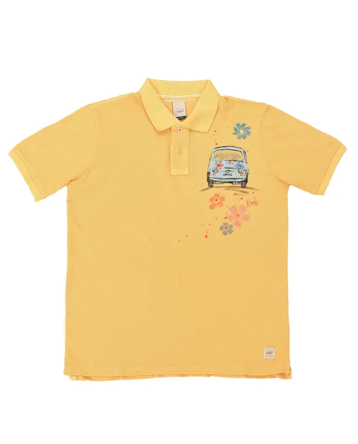 Polo Uomo gialla con dettagli dipinti BOB DIS0121|BOB Polo Uomo gialla con dettagli dipinti BOB DIS0121|BOB