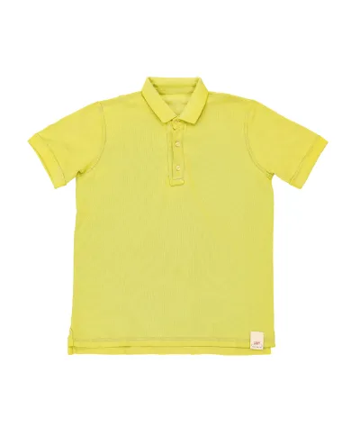 Polo Uomo reversibile giallo cedro/perla in cotone DOUBLE|BOB Polo Uomo reversibile giallo cedro/perla in cotone DOUBLE|BOB