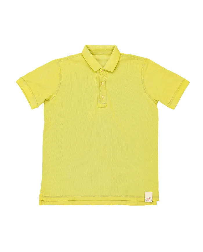 Polo Uomo reversibile giallo cedro/perla in cotone DOUBLE|BOB Polo Uomo reversibile giallo cedro/perla in cotone DOUBLE|BOB