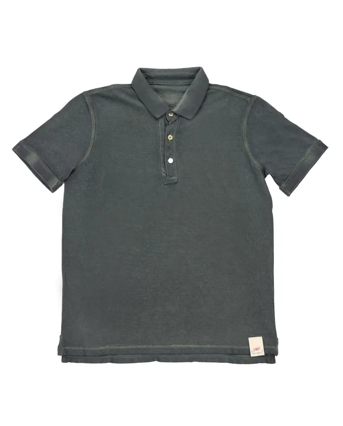 Polo Uomo verde/grigia in cotone DOUBLE|BOB Polo Uomo verde/grigia in cotone DOUBLE|BOB