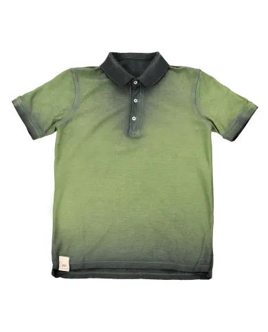 Polo Uomo verde/grigia in cotone DOUBLE|BOB Polo Uomo verde/grigia in cotone DOUBLE|BOB