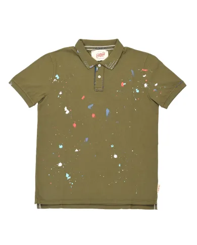 Polo Uomo verde militare dipinta DRAFT DIS0116|BOB Polo Uomo verde militare dipinta DRAFT DIS0116|BOB