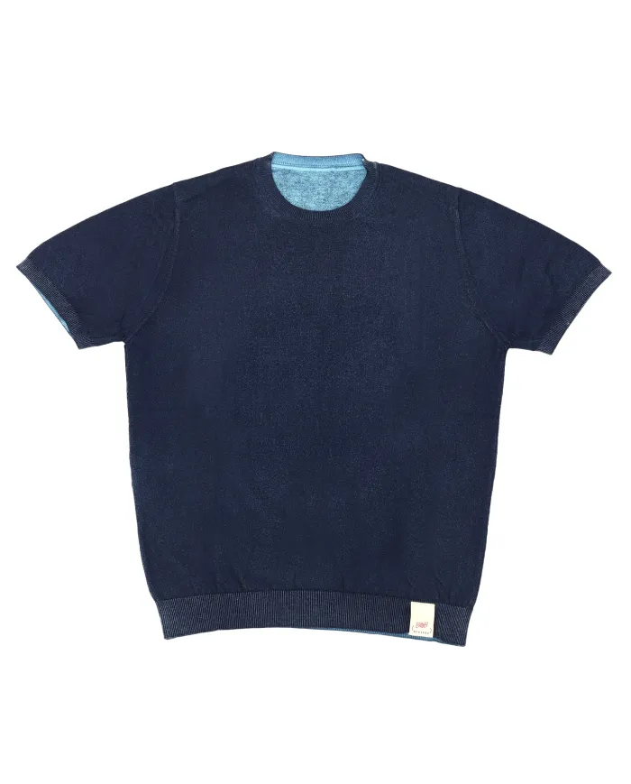 Maglia Uomo reversibile blu/celeste in cotone EDDY|BOB Maglia Uomo reversibile blu/celeste in cotone EDDY|BOB