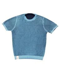 Maglia Uomo reversibile blu/celeste in cotone EDDY|BOB