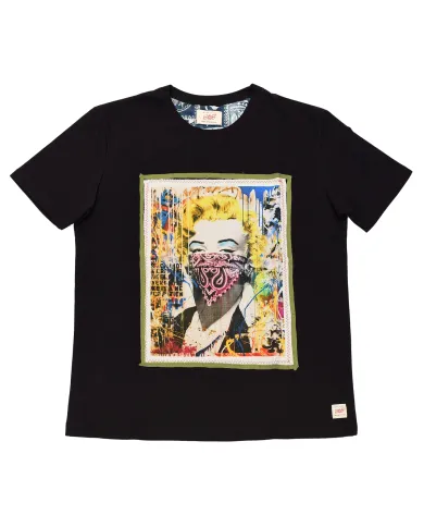 T-shirt Uomo nera con marilyn ICON 343|BOB T-shirt Uomo nera con marilyn ICON 343|BOB