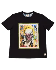 T-shirt Uomo nera con marilyn ICON 343|BOB