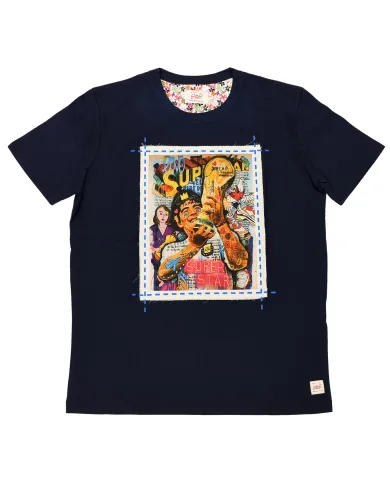 BOB T-shirt Uomo ICON VR0344 PE 2025 cotone regular con stampa 11 BLU BOB T-shirt Uomo ICON VR0344 PE 2025 cotone regular con stampa 11 BLU