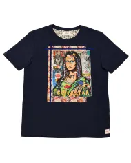 T-shirt Uomo blu con monnalisa ICON VR0345|BOB