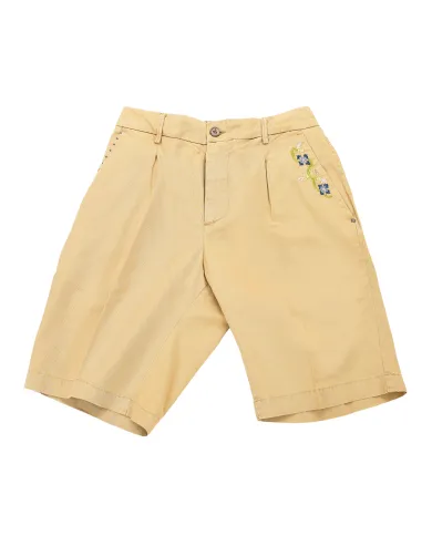 Bermuda Uomo sabbia con ricami MIDI411 R00493|BOB Bermuda Uomo sabbia con ricami MIDI411 R00493|BOB